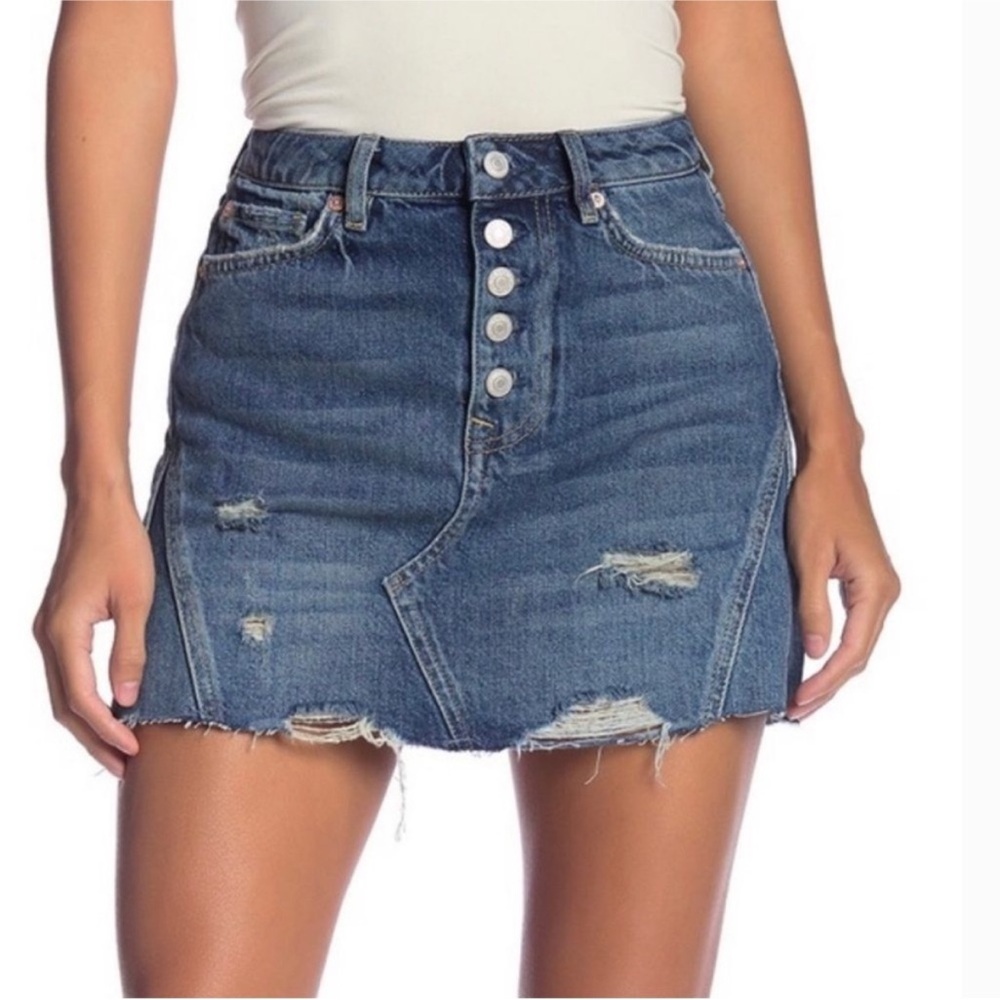 We The Free - Free People Harvey Denim Mini Skirt